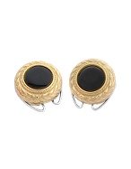 Forzieri Black Onyx Gold Plated Deco Button Covers