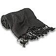 Forzieri Black Pashmina and Silk Shawl