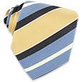 Forzieri Blue and Beige Bands Textured Silk Tie