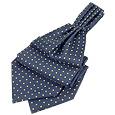 Forzieri Blue and Yellow Polkadot Pattern Pure Silk Ascot