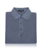 Blue Classic Cotton Pique Polo Shirt