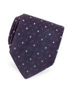 Forzieri Blue Mini Squares Geometric Woven Silk Tie