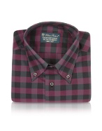 Blue Roses - Black and Red Checked Button Down Cotton Dress Shirt