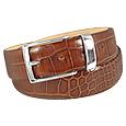 Brown Alligator Leather Belt with Metal Point