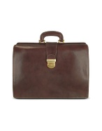 Forzieri Brown Italian Leather Buckled Large Doctor Bag