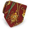 Forzieri Burgundy Ornamental Belts Printed Twill Silk Tie