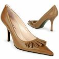 Forzieri Camel Fringed Italian Leather Pump Shoes