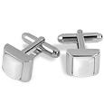 Forzieri Cat` eye - White Pearl Silver Plated Cuff Links