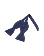 Forzieri Ceremony Dark Blue Waves Woven Silk Self-tie Bowtie
