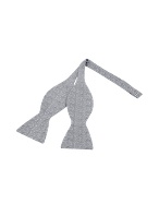 Forzieri Ceremony Gray Zig-Zag Woven Silk Self-tie Bowtie