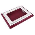 Forzieri Chiselled Sterling Silver and Mahogany Wood Jewelry Tray