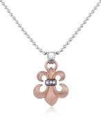 Forzieri Chrome Gothic Sacred Lily Sterling Silver Pendant Necklace