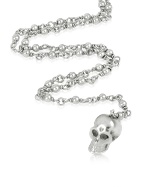 Gothic Sterling Silver Skull Pendant Necklace