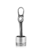 Forzieri Chrome Sterling Silver Piston Biker Pendant