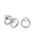 Forzieri Circle Double Sided Sterling Silver Cuff Links