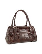 Forzieri Croco Patent Leather Bowler Bag