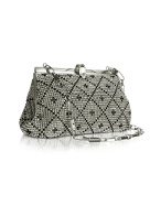 Forzieri Crystal Jeweled Evening Clutch w/Chain Strap