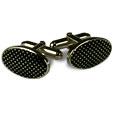 Forzieri Dandy - Black Silver Plated Cuff Links