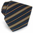 Forzieri Dark Blue and Orange Ribbon Bands Woven Silk Tie