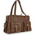Forzieri Dark Brown Calf Leather Flap-Pocket Shoulder Bag