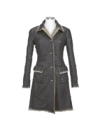 Forzieri Dark Brown Embroidered Washed Leather Coat