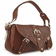Forzieri Dark Brown Genuine Italian Leather Flap Shoulder Bag