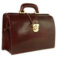 Forzieri Dark Brown Italian Leather Buckled Compact Doctor Bag