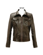 Forzieri Dark Brown Italian Leather Motorcycle Jacket