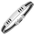 Forzieri Di Fulco Line Stainless Steel Bracelet with Sterling Silver Plate