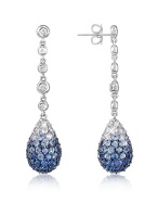 Diamond and Sapphire 18K Gold Drop Earrings