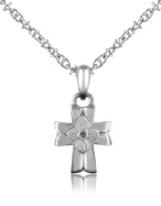Forzieri Diamond and Stainless Steel Cross Pendant Necklace