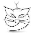 Forzieri Diamond Cat Eyes 18K Gold Pendant Necklace