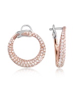 Forzieri Diamond Pave 18K Rose Gold Hoop Earrings
