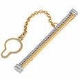 Forzieri DiFulco Line Gold and Stainless Steel Tie Clip