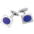 Forzieri DiFulco Line Rectangular Frame Sterling Silver Cufflinks