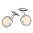 Forzieri DiFulco Line Round White Sterling Silver Cufflinks