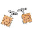 Forzieri DiFulco Line Square Clock Sterling Silver Cufflinks