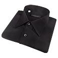 Forzieri Dramatic Black Pure Silk Dress Shirt