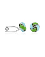 Forzieri Enamel Knot Silver Plated Classic Cuff links