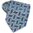 Forzieri Gold Line - Blue and Turquoise Geometric Woven Silk Tie