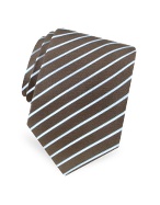 Gold Line - Brown and Blue Ribbon Striped Silk Tie