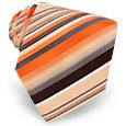 Forzieri Gold Line - Orange and Brown Variegated Stripes Woven Silk Tie