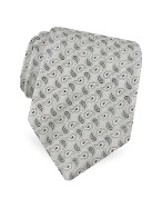 Forzieri Gold Line- Mini Paisley Woven Silk Tie
