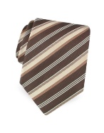 Forzieri Gold Line Ribbon Bands Woven Silk Tie