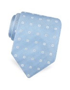 Forzieri Gold Line- Rounded Flower Dots Woven Silk Tie