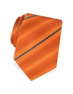 Gold Line Variegated Lines Woven Silk Tie