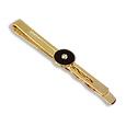 Forzieri Golden Plated Tie Clip with Black Oval