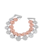 Forzieri Hammered Interlocking Sterling Silver Disc Bracelet