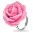 Forzieri Hand Made Pink Rose Sterling Silver Fashion Ring