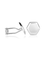 Hexagonal Sterling Silver Cuff Links